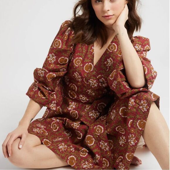 NWT Mille NAN WRAP DRESS IN CINNABAR-E11 - Picture 4 of 5